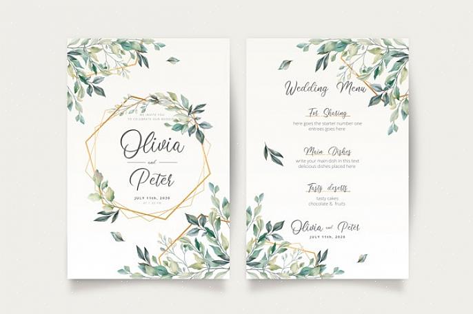 Wedding Chicks tilbyr en tradisjonell monogram bryllup meny mal