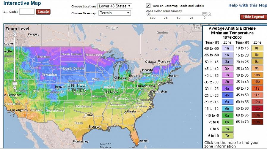 Det nyeste USDA plantehardiness sonekartet for Europa