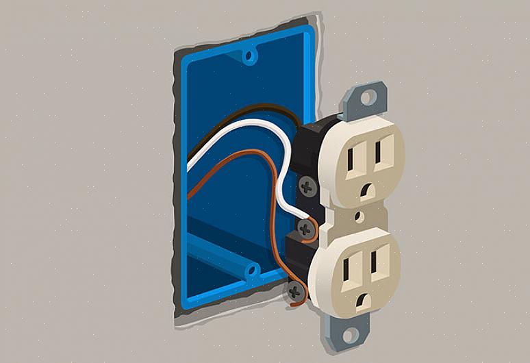 For å installere et stikkontakt på en eksisterende vegg